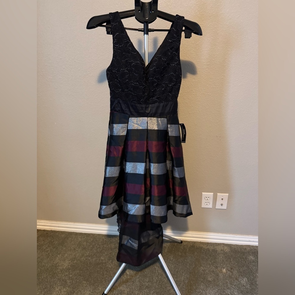 Venus Black and Silver Shimmer High Low Dress Sz 4